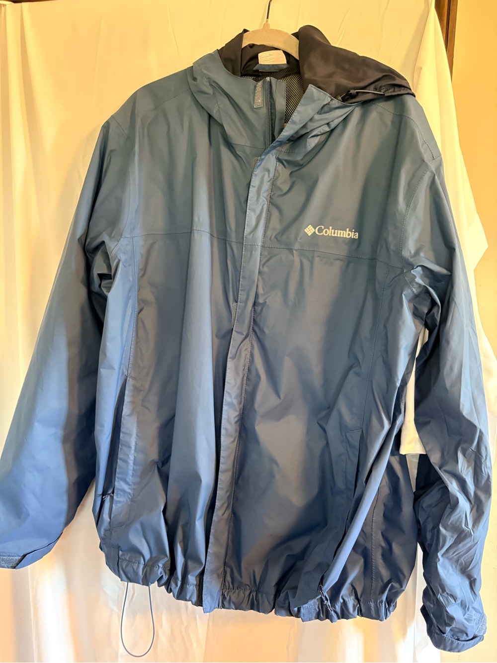 Columbia Men's Slate Blue Waterproof Hooded Rain Jacket